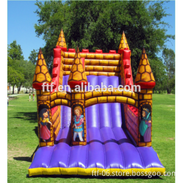 In 2016, the new high quality commercial giant yellow oxford fabric inflatable slide bed jump